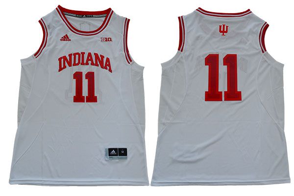 Men Indiana Hoosiers #11 Isiah Thomas White Adidas NBA NCAA Jerseys->more ncaa teams->NCAA Jersey